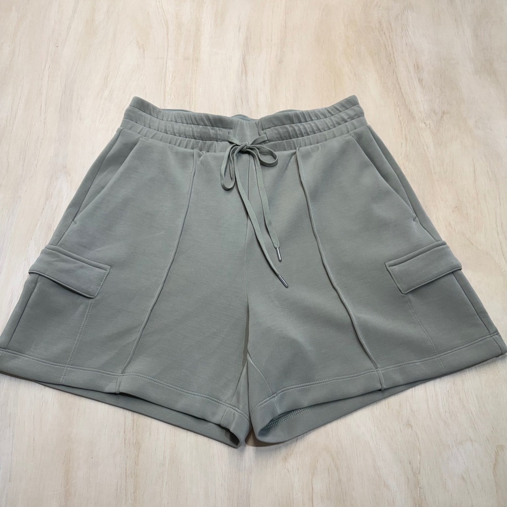 CALIA Sandwash Scuba High-Rise Cargo Shorts Ground Fennel Green Womens Small NEW - Picture 8 of 12